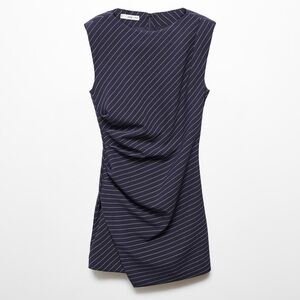 Mango Navy Striped Dress